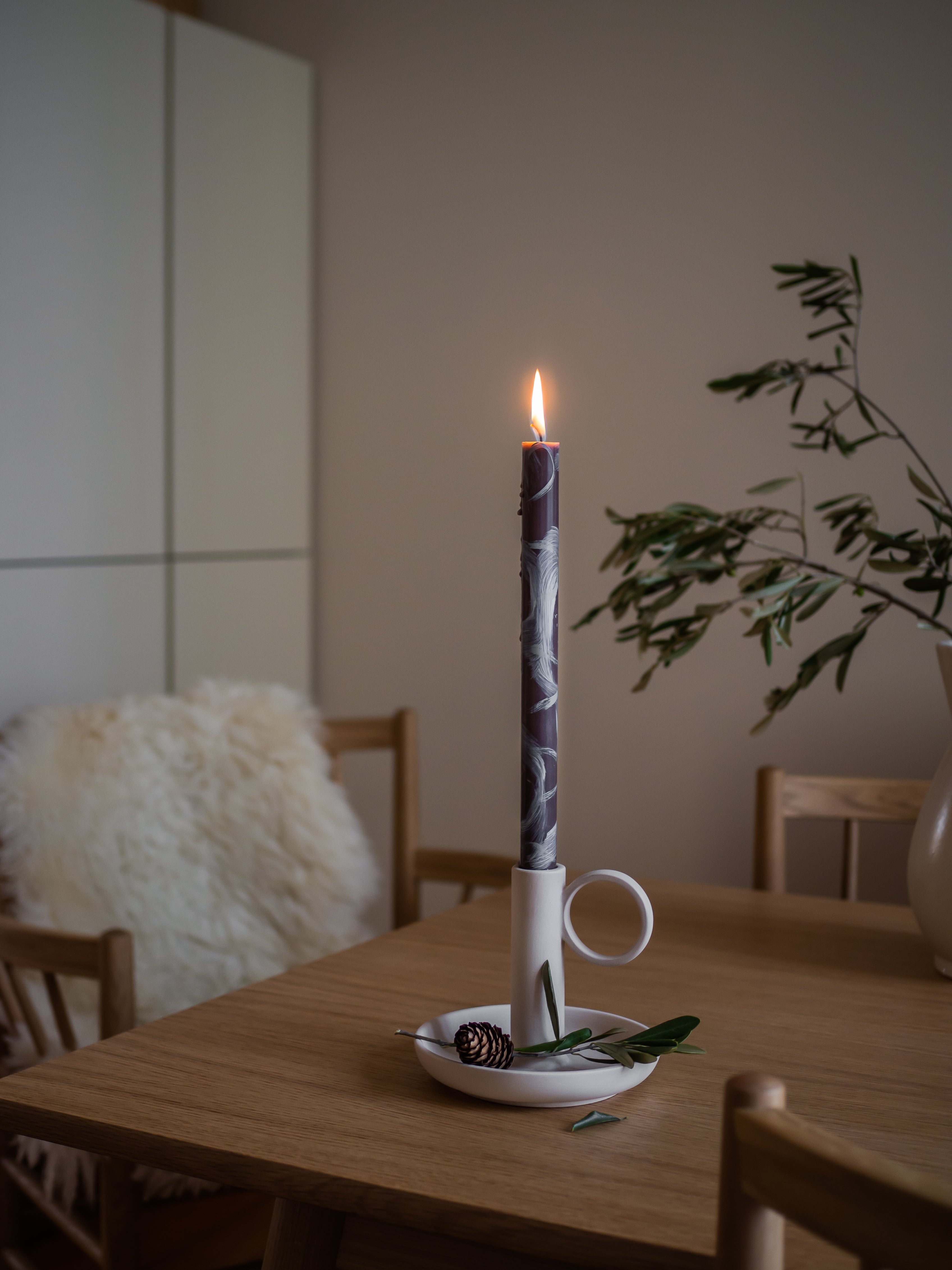 HUMDAKIN Batik Lys 30 cm. Candle 120 Oak/Coal