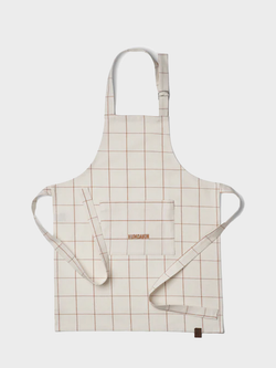 HUMDAKIN Check Apron Organic textiles 101 Brown Sugar