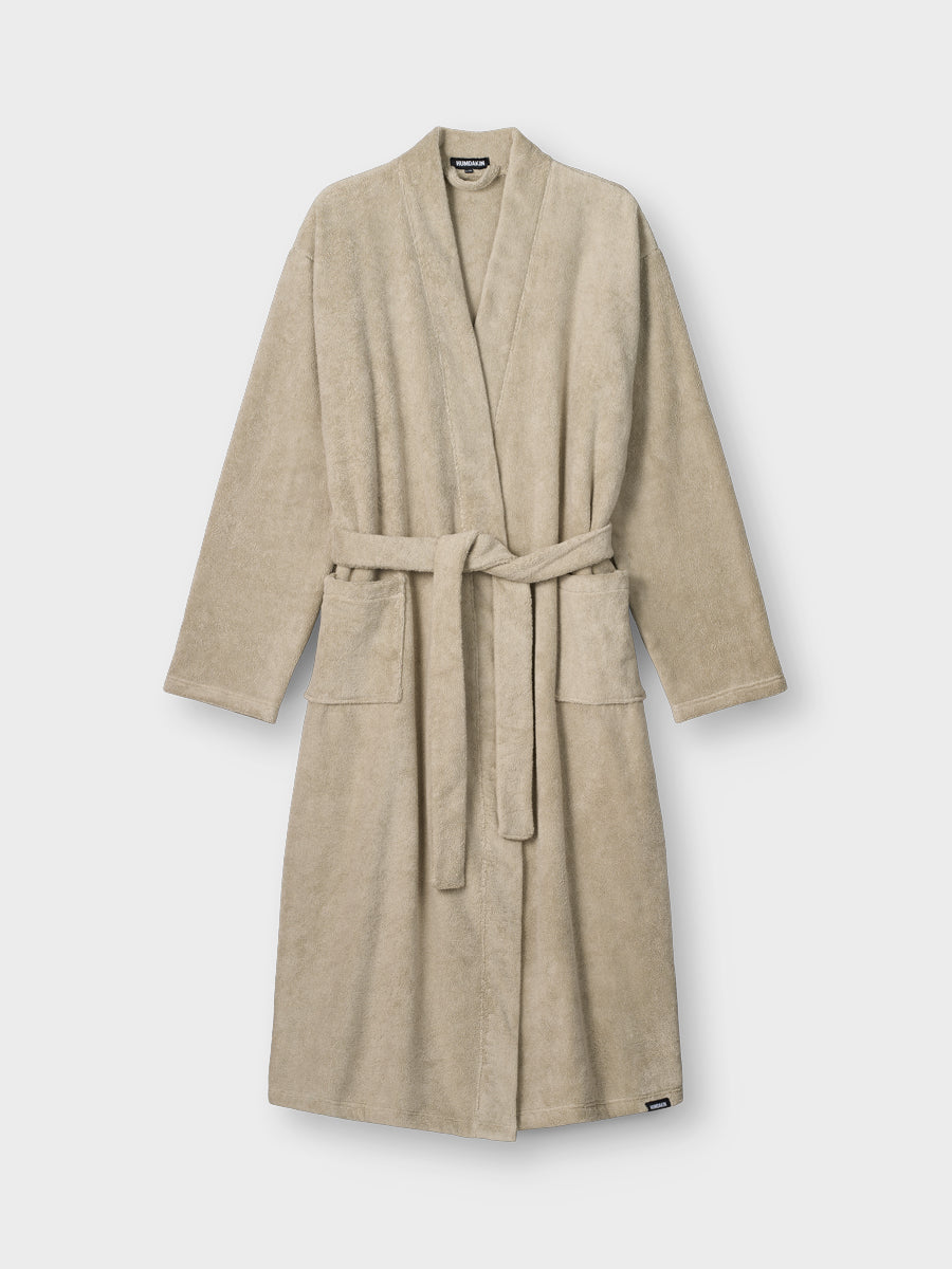 HUMDAKIN Cotton-terry Weave-knit Robe | Organic Cotton Organic Textiles 01 Light Stone