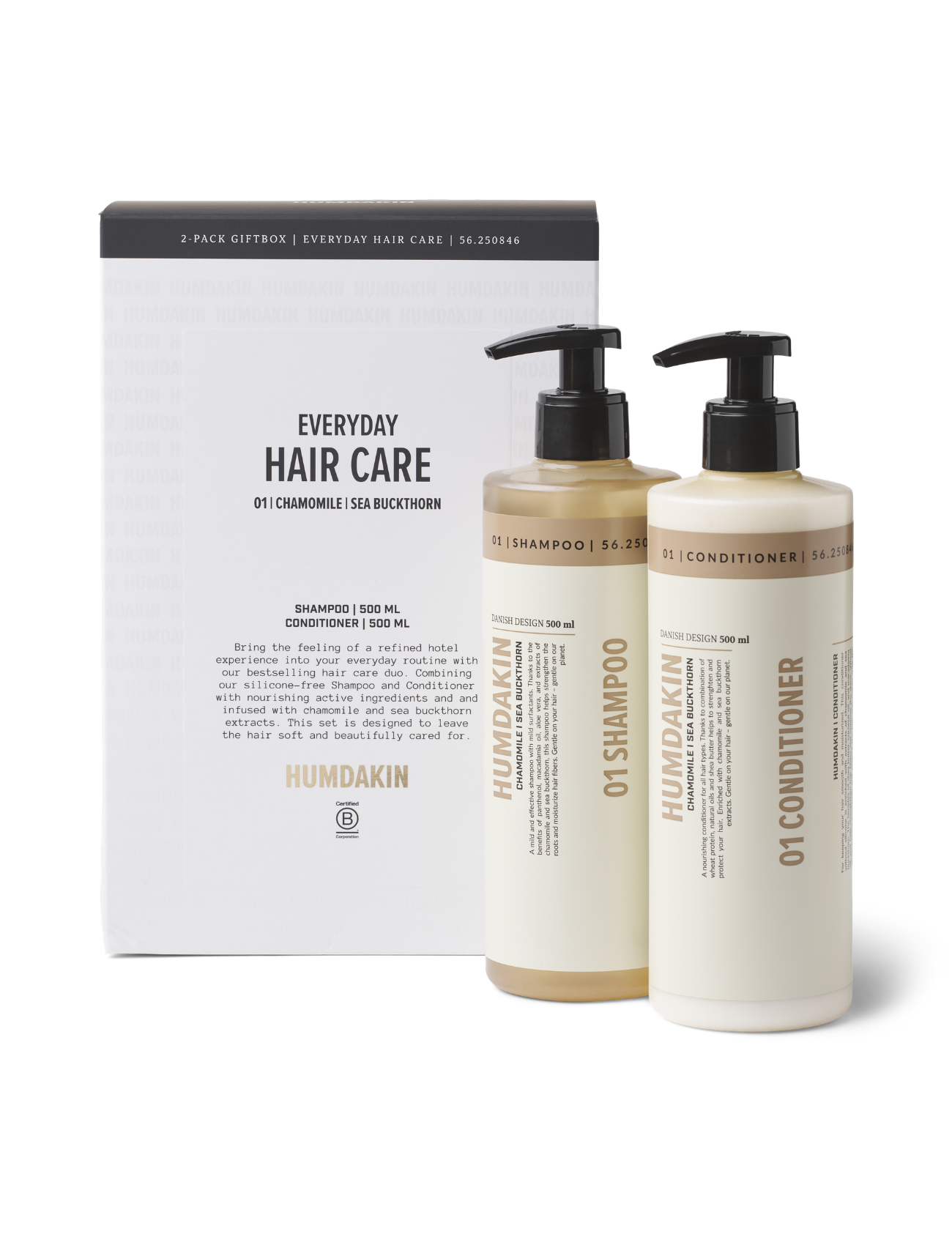HUMDAKIN Gaveæske - 01 Hårplejesæt - Kamille & Havtorn Hair and Body Care