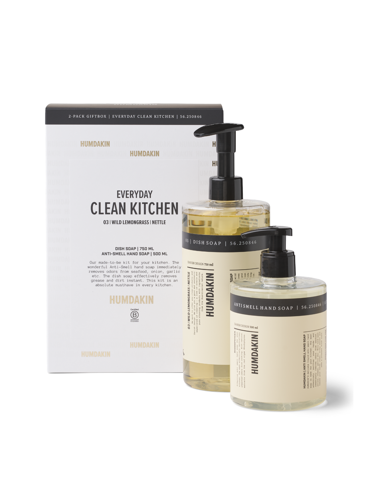 HUMDAKIN Gaveæske - 03 Opvaskesæt - Citrongræs & Nælde og Anti-Lugt Cleaning