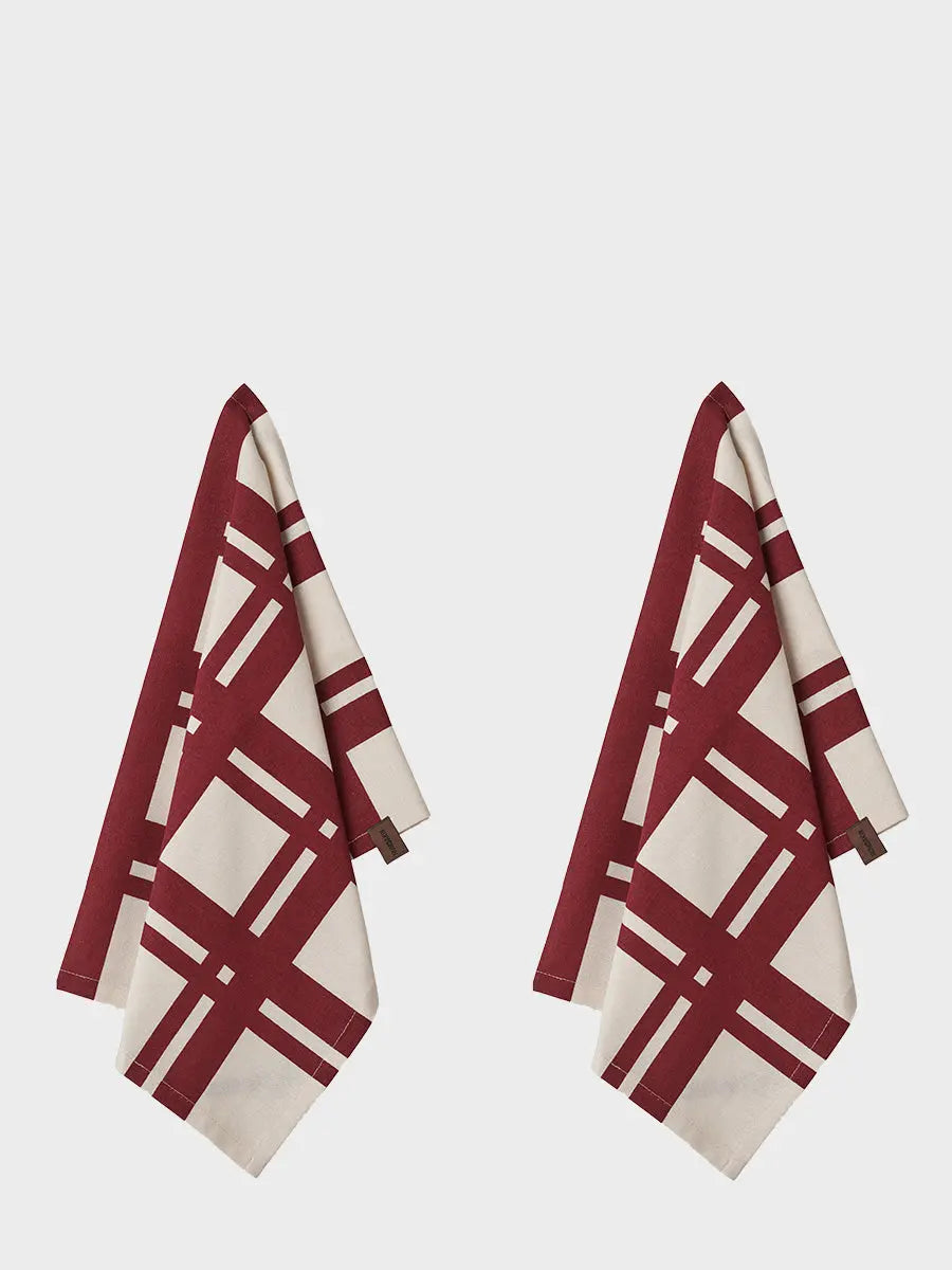 HUMDAKIN Håndklæde - Rød Tjek Organic Textiles 00 Neutral/No color