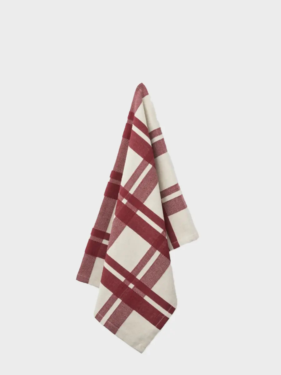 HUMDAKIN Håndklæde - Rød Tjek Organic Textiles