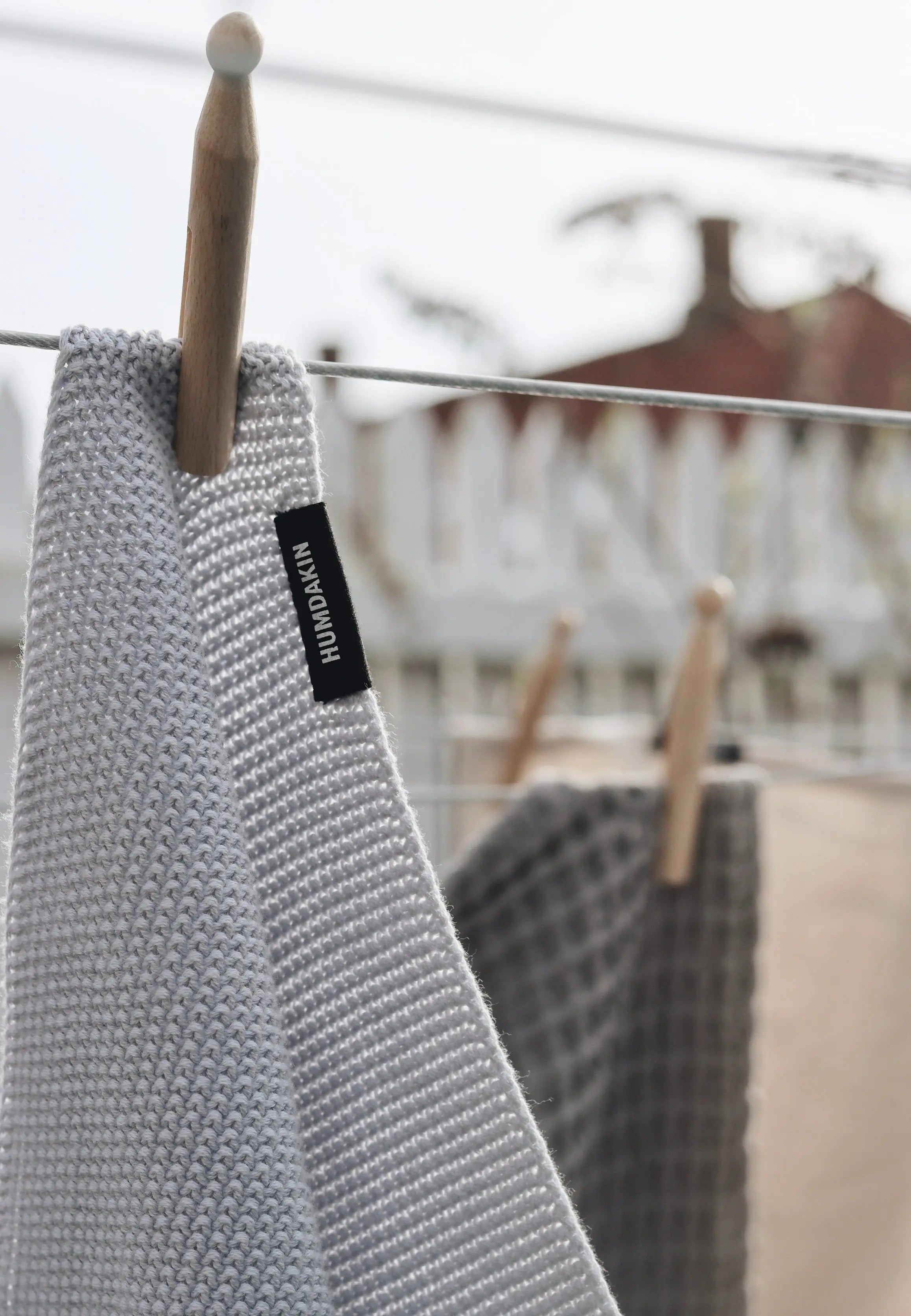 HUMDAKIN Strikket Køkkenhåndklæde Organic Textiles 215 Blue Glass