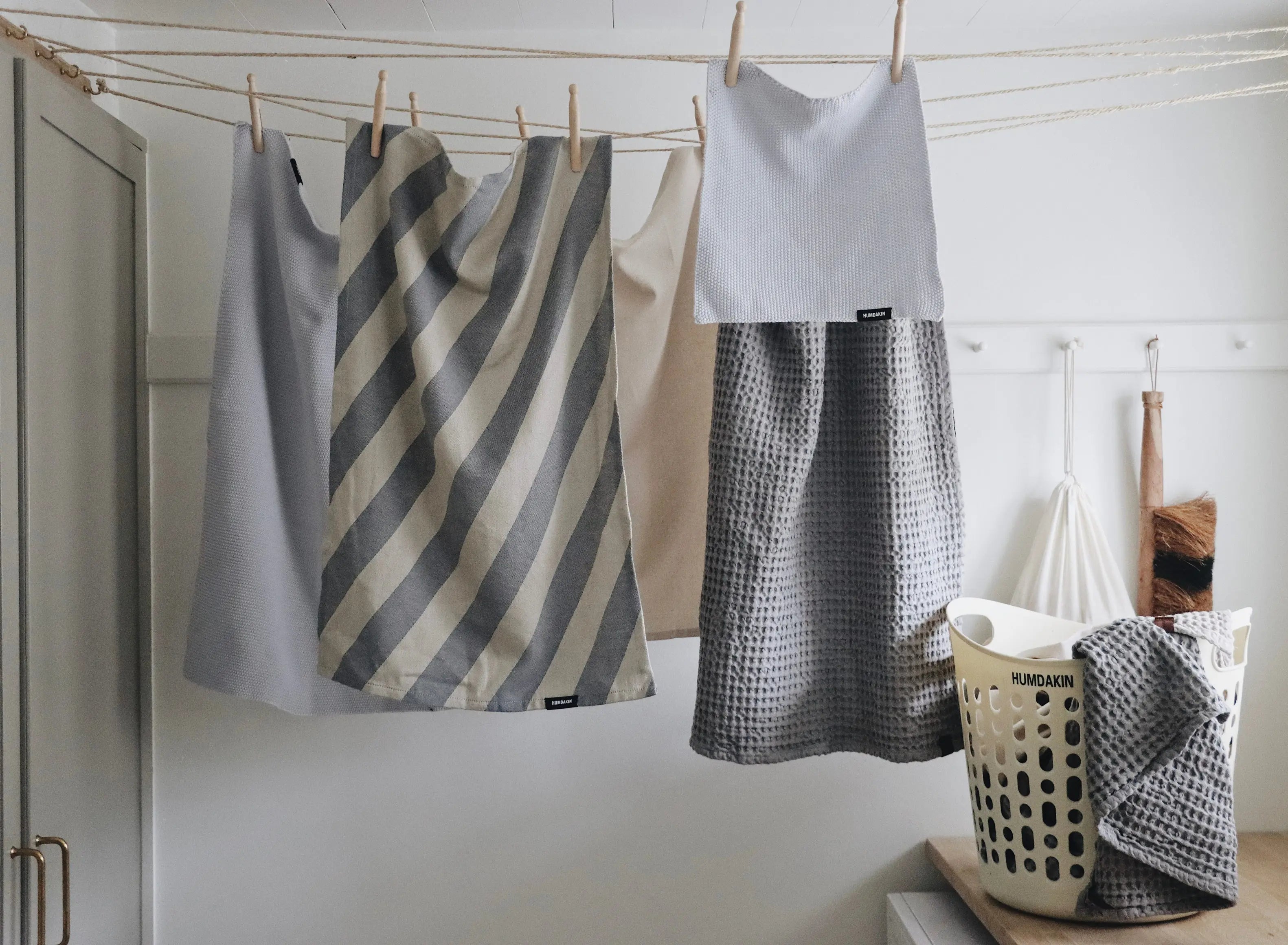 HUMDAKIN Strikket Køkkenhåndklæde Organic Textiles 215 Blue Glass