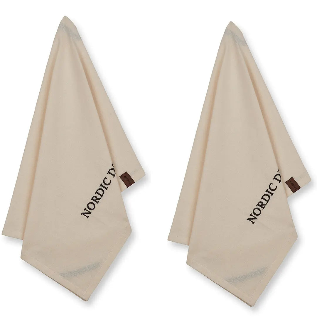 HUMDAKIN Viskestykker - 2 stk - Nordisk Design Organic Textiles 029 Shell