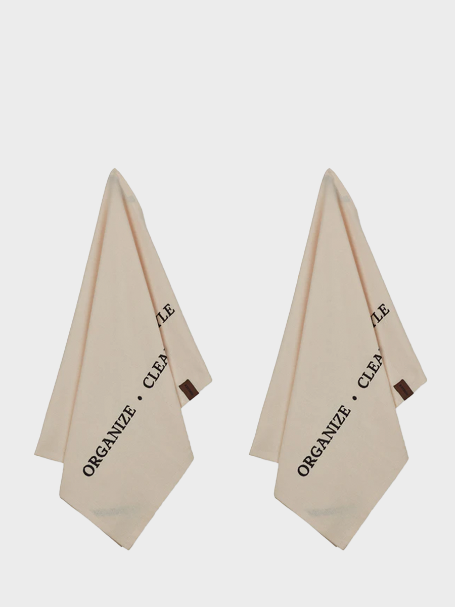 HUMDAKIN Økologiske Viskestykker - 2 stk - Organize, Clean and Style Organic textiles 029 Shell