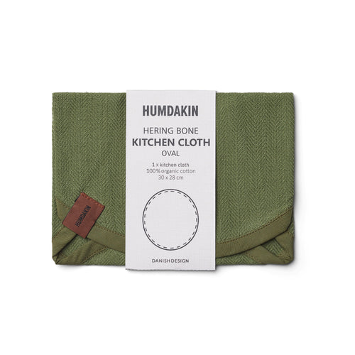 HUMDAKIN Oval Kitchen Cloth Organic textiles 028 Fern
