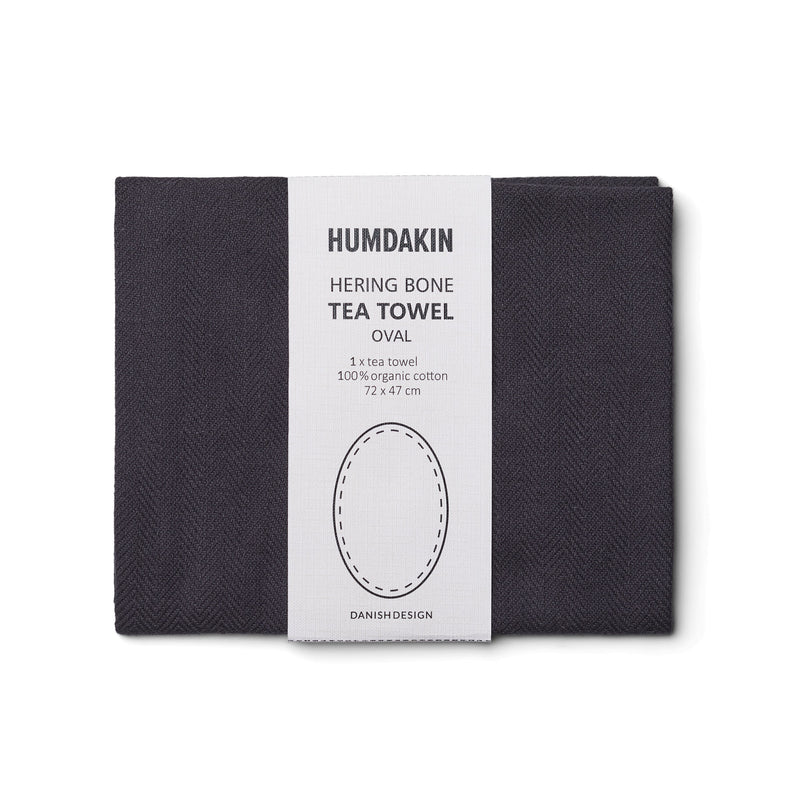 HUMDAKIN Oval Tea Towel - 1 pcs Organic textiles 020 Coal