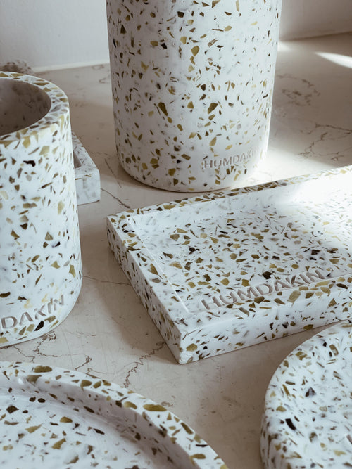 HUMDAKIN Terrazzo Rund Bakke - Grøn Terrazzo 00 Neutral/No color