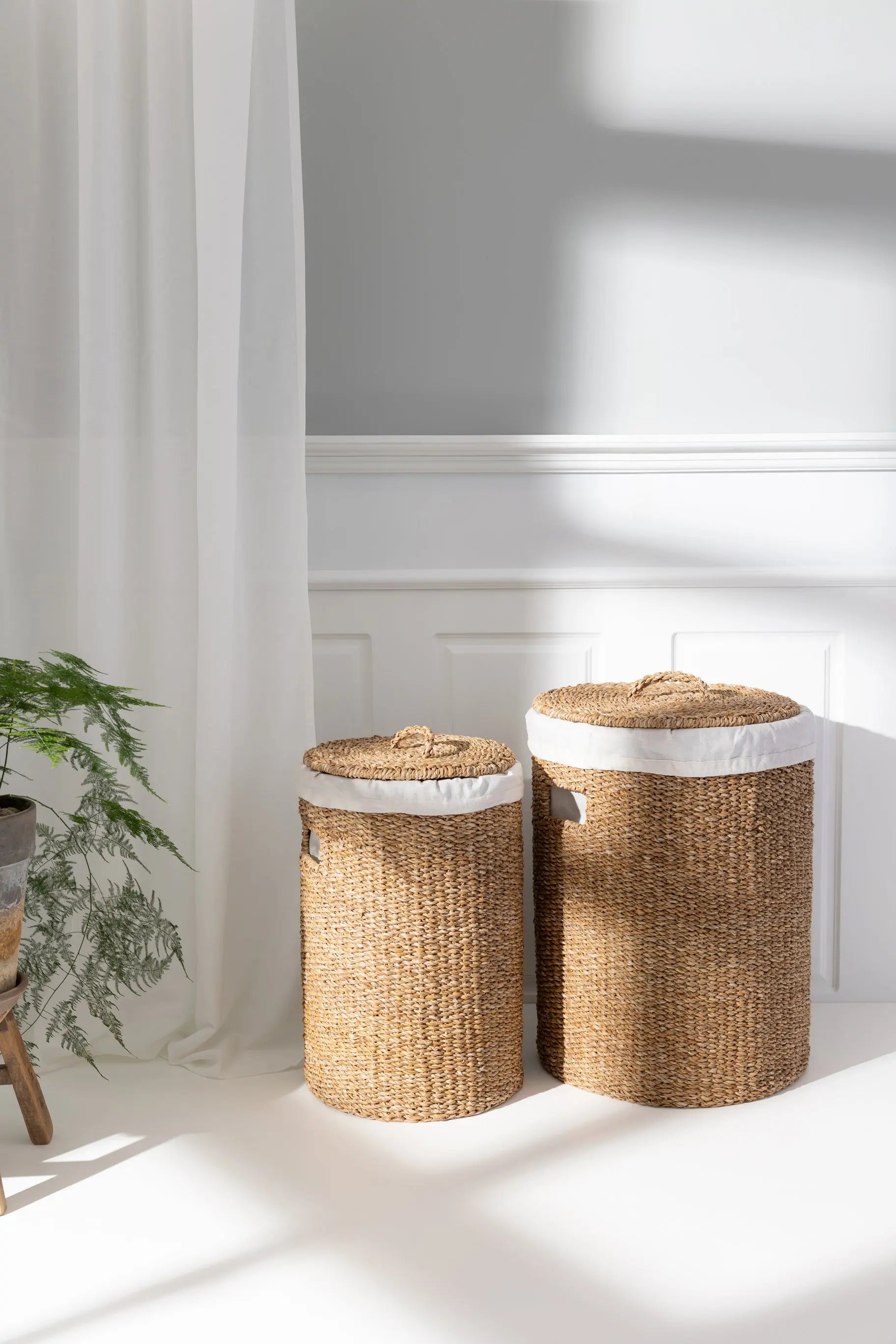 HUMDAKIN Vasketøjkurv - sæt af 2 Laundry 230 Organic Cotton Lining