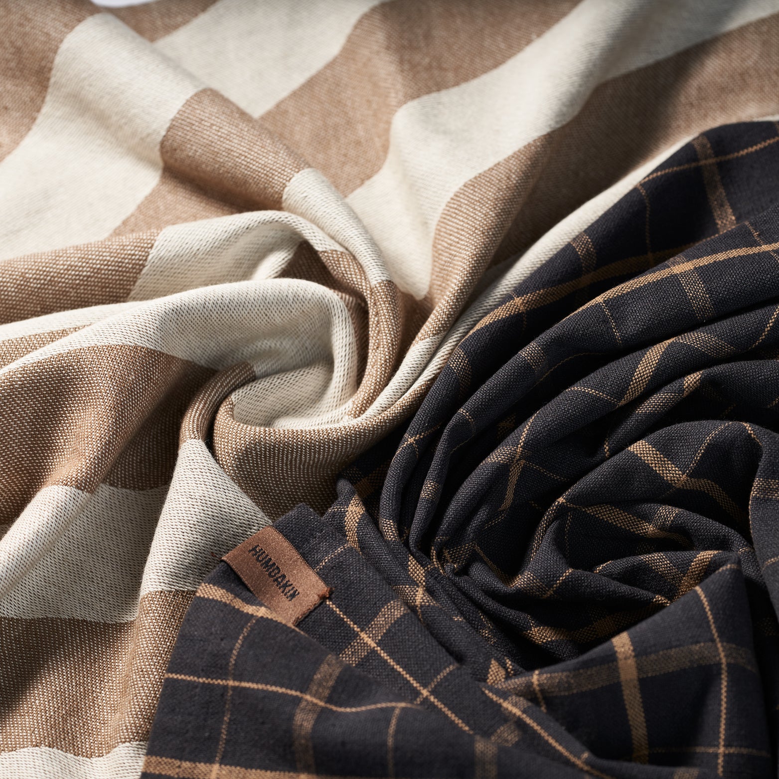 HUMDAKIN Viskestykker i genanvendt bomuld - 2 stk Organic Textiles 204 Brown Plaid