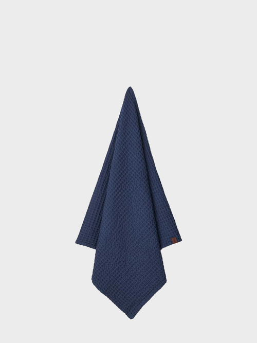 HUMDAKIN Waffle Bath Towel Organic textiles 037 Sea Blue